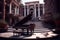 Piano and architecture create musical elegance outdoors ,generative AI