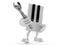 Piano character holding adjustable wrench