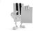 Piano character holding blank sheet of paper