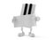 Piano character holding blank sheet of paper