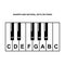 Piano Chords or piano key notes chart on white background vector