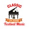 Piano. Classic music festival emblem