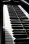 Piano close up keys. Grand piano keyboard closeup