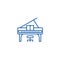 Piano concert line icon concept. Piano concert flat  vector symbol, sign, outline illustration.