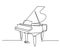 Piano continuous one line vector drawing