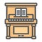 Piano filled outline icon, music and instrument