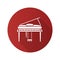 Piano flat design long shadow glyph icon