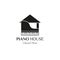 Piano House Logo. Piano Home. Classical music studio logo design. Premium, luxury, and elegant illustration vector
