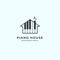 Piano house vector logo, premium music industry logo