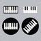Piano icon and keys of piano concept modern music print and web design piano poster on white vector
