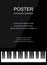 Piano icon and keys of piano concept modern music print and web design piano poster on white vector