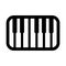 Piano icon vector. Synthesizer illustration sign. Music symbol. Keys logo.