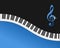 Piano Keyboard Blue Background