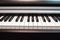 Piano keyboard close up. Elements of musical instrument.