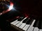 Piano keyboard in dark colours