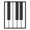 Piano Keyboard Flat Icon Isolated on White