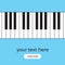 Piano keyboard internet banner. Place your text