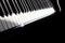 Piano keyboard keys closeup