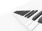 Piano keyboard rendered on white