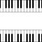 Piano keyboard seamless repeating pattern. Vector background with black and white keys and white empty space for design.