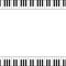 Piano keyboard seamless repeating pattern. Vector background with black and white keys and white empty space for design.
