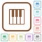 Piano keyboard simple icons