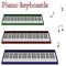 Piano keyboards against white