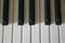 Piano keys are black and white