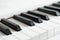 Piano keys close-up. Piano playing. Black and white keys. Electronic piano