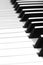 Piano keys closeup