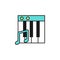 piano keys colored icon. Element of birthday party icon for mobile concept and web apps. Colored piano keys icon can be used for w