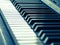 Piano keys in cool tone