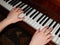 Piano keys hand music