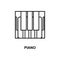 piano keys icon. Element of simple web icon with name for mobile concept and web apps. Thin line piano keys icon can be used for