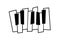 Piano keys, keyboard illustration for music logo