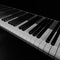 Piano keys of music device close frontal view 3d rendrer illustration