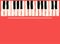 Piano keys. Music poster template. Jazz and blues music concert background