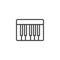 Piano keys outline icon