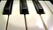 Piano keys with spotlight