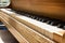 Piano Keys White Black Wood Grain Closeup Detail Warm Relax Empty Afternoon Sunlight Bright Music