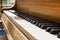 Piano Keys White Black Wood Grain Closeup Detail Warm Relax Empty Afternoon Sunlight Bright Music