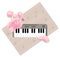 Piano music floral fusion Vector illustration background