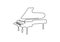 Piano one line drawing. Vector illustration continuous single hand drawn, classical music instrument. Minimalism art isolated on