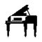 Piano pixel art. 8 bit Musical instrument Vector illustration