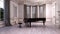 Piano room with grand piano.