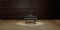 Piano on stage wooden floor and lighting 3D illustration