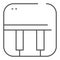 Piano thin line icon. Musical keyboard vector illustration isolated on white. Musical instrument outline style design