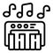 Piano toy icon outline vector. Music game
