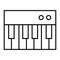 Piano toy thin line icon. Keyboard vector illustration isolated on white. Music toy outline style design, designed for