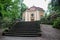 Piastow Slaski, dolnoÅ›lÄ…skie / Poland-June 21, 2020.: Castle chapel in the park of the Ksiaz castle. Historic. A small sacred